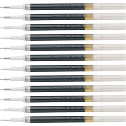 Pentel Gel Pen Refills for EnerGel, 0.7mm, Needle Tip, 12/BX, Black Ink
