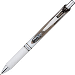 Pentel Retractable Gel Pen, .7mm, Pearl Black Barrel/Black Ink