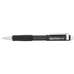 Pentel Twist-Erase III Mechanical Pencil, 0.5 mm, HB (#2.5), Black Lead, Black Barrel (PENQE515A)