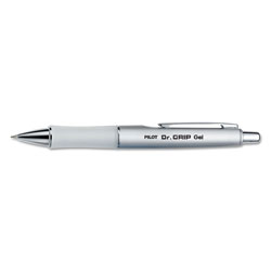 Pilot Dr. Grip Limited Retractable Gel Pen, Fine 0.7mm, Black Ink, Platinum Barrel (PIL36272)