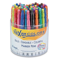 Pilot FriXion Colors Erasable Porous Point Pen, Stick, Bold 2.5 mm, 12 Assorted Ink and Barrel Colors, 72/Pack