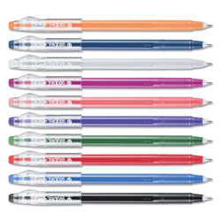 Pilot FriXion ColorSticks Erasable Stick Gel Pen, 0.7mm, Assorted Ink/Barrel, 10/Pack