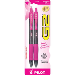 Pilot G2 31331 Retractible Rollerball Pen, Pink/Barrel, Black Ink