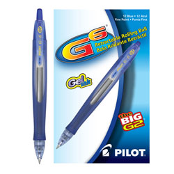 Pilot G6 Retractable Gel Pen, Fine 0.7mm, Blue Ink, Blue Barrel