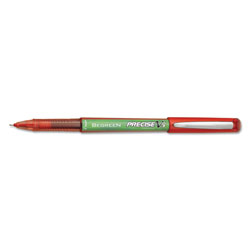 Pilot Precise V5 BeGreen Stick Roller Ball Pen, 0.5mm, Red Ink/Barrel, Dozen