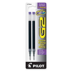 Pilot Refill for G2 Gel, Dr. Grip Gel/Ltd, ExecuGel G6, Q7, Fine, Purple, 2/Pack (PIL77244)