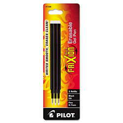 Pilot Refill for Pilot FriXion Erasable, FriXion Ball, FriXion Clicker and FriXion LX Gel Ink Pens, Fine Point, Black Ink, 3/Pack (PIL77330)