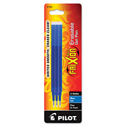 Pilot Refill for Pilot FriXion Erasable, FriXion Ball, FriXion Clicker and FriXion LX Gel Ink Pens, Fine Point, Blue Ink, 3/Pack (PIL77331)