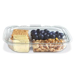 Placon Crystal Seal reFresh 13 oz. Clear 3-Compartment Container