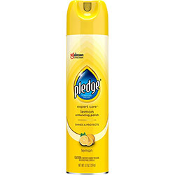 Pledge Expert Care Enhancing Polish - Spray - Lemon Scent - 6 / Carton - Yellow