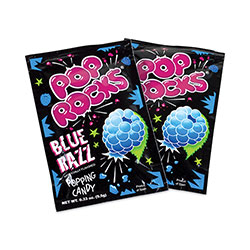 Pop Rocks Sugar Candy, Blue Raspberry, 0.33 oz Pouches, 24/Pack