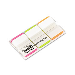Post-it® 1 in Tabs, 1/5-Cut Tabs, Lined, Assorted Brights, 1 in Wide, 66/Pack