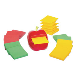 Post-it® Apple Notes Dispenser Value Pack, For 3 x 3 Pads, Red/Green, Includes (12) 90-Sheet Marrakesh Pop-Up Pad