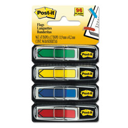 Post-it® Arrow 1/2 in Page Flags, Assorted Primary, 24/Color, 96-Flags/Pack
