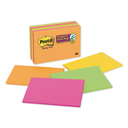 Post-it® Meeting Notes in Energy Boost Collection Colors, 6 in x 4 in, 45 Sheets/Pad, 8 Pads/Pack