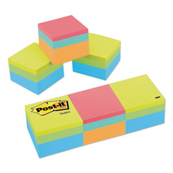 Post-it® Mini Cubes, 1.88 in x 1.88 in, Green Wave and Orange Wave Collections, 400 Sheets/Cube, 3 Cubes/Pack