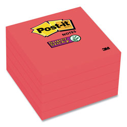 Post-it® Notes, 3 x 3, Saffron Red, 90 Sheets/Pad, 8 Pads/Pack