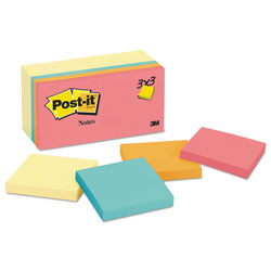 Post-it® Original Pads Assorted Value Pack, 3 x 3, (8) Canary Yellow, (6) Poptimistic Collection Colors, 100 Sheets/Pad, 14 Pads/Pack