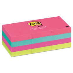 Post-it® Original Pads in Poptimistic Collection Colors, 1.38 in x 1.88 in, 100 Sheets/Pad, 12 Pads/Pack