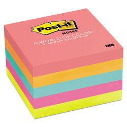 Post-it® Original Pads in Poptimistic Collection Colors, 3 in x 3 in, 100 Sheets/Pad, 5 Pads/Pack