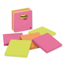Post-it® Original Pads in Poptimistic Collection Colors, 4 in x 4 in, 100 Sheets/Pad, 5 Pads/Pack