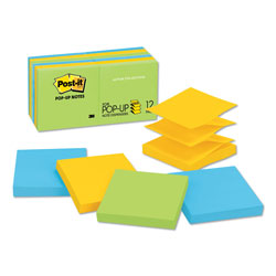 Post-it® Original Pop-up Refill Value Pack, 3 in x 3 in, Floral Fantasy Collection Colors, 100 Sheets/Pad, 12 Pads/Pack