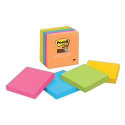 Post-it® Pads in Energy Boost Collection Colors, 3 in x 3 in, 90 Sheets/Pad, 5 Pads/Pack