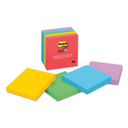 Post-it® Pads in Playful Primary Collection Colors, 3 in x 3 in, 90 Sheets/Pad, 5 Pads/Pack