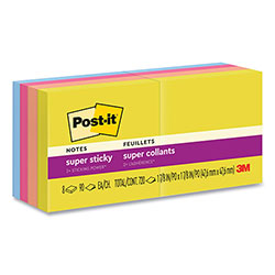 Post-it® Pads in Summer Joy Collection Colors, 1.88 in x 1.88 in, 90 Sheets/Pad, 8 Pads/Pack