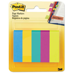 Post-it® Page Flag Markers, Assorted Colors,100 Flags/Pad, 5 Pads/Pack (MMM6705AU)
