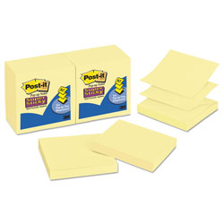 Post-it® Pop-up 3 x 3 Note Refill, 3 in x 3 in, Canary Yellow, 90 Sheets/Pad, 12 Pads/Pack