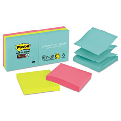 Post-it® Pop-up 3 x 3 Note Refill, 3 in x 3 in, Supernova Neons Collection Colors, 90 Sheets/Pad, 6 Pads/Pack
