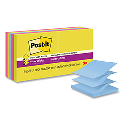 Post-it® Pop-up Notes Summer Joy Collection Colors, 3 in x 3 in, Assorted Colors, 90 Sheets/Pad, 10 Pads/Pack