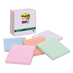 Post-it® Recycled Notes in Wanderlust Pastels Collection Colors, Note Ruled, 4 in x 4 in, 90 Sheets/Pad, 6 Pads/Pack