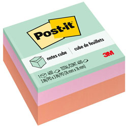 Post-it® Super Sticky Notes Cubes - Square - 400 Sheets per Pad - Multicolor - Sticky, Adhesive - 1 Pack
