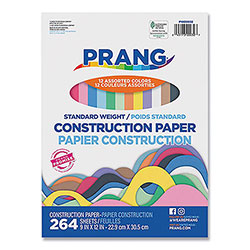 Prang Construction Paper, 9 x 12, Assorted Colors, 264/Pack