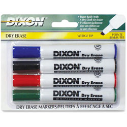 Prang Dry-Erase Markers, Wedge Tip, 14/CD, Ast