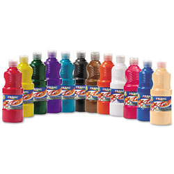 Prang Ready-to-Use Tempera Paint, 12 Assorted Colors, 16 oz, 12/Pack (DIX21696)