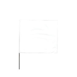 Presco Stake Flags, 2 in x 3 in, 21 in Height, PVC Film, White