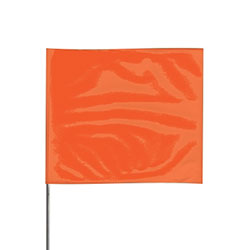 Presco Stake Flags, 4 in x 5 in, 24 in Height, PVC Film, Orange Glo