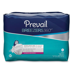Prevail® Breezers360 Degree Briefs, Ultimate Absorbency, Size 2, 45 in to 62 in Waist, 72/Carton