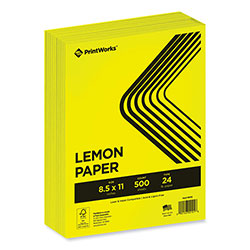 Printworks™ Professional Color Paper, 24 lb Text Weight, 8.5 x 11, Lemon Yellow, 500/Ream