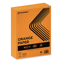 Printworks™ Professional Color Paper, 24 lb Text Weight, 8.5 x 11, Orange, 500/Ream
