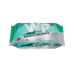 Progressive Products WipesPlus® Disinfecting Surface Wipes, Lemon Scent, 7 in x 8 in, Resealable Refill Pack, 80 Sheets per Pack, 12 Pack Case