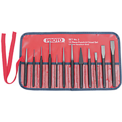 Proto Punch & Chisel Set, English, 8 Punches, 3 Chisels, 1 Pouch