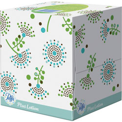 Puffs Plus Lotion Facial Tissue, White, 1-Ply, 8 1/5 in x 8 2/5 in, 56/Box
