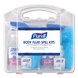 Purell Body Fluid Spill Kit, 4.5 in x 11.88 in x 11.5 in, One Clamshell Case with 2 Single Use Refills/Carton