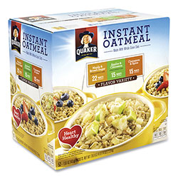 Quaker Foods Instant Oatmeal, Assorted Varieties, 1.51 oz Envelope, 52/Carton