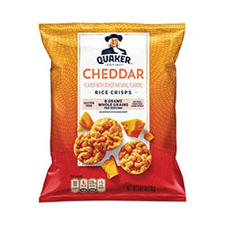 Quaker Foods Rice Crisps, Cheddar Cheese, 0.67 oz Bag, 60 Bags/Box