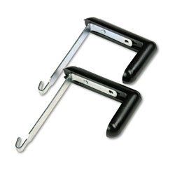 Quartet® Adjustable Cubicle Hangers, 1 1/2 in - 3 in Panels, Aluminum/Black, 2/Set